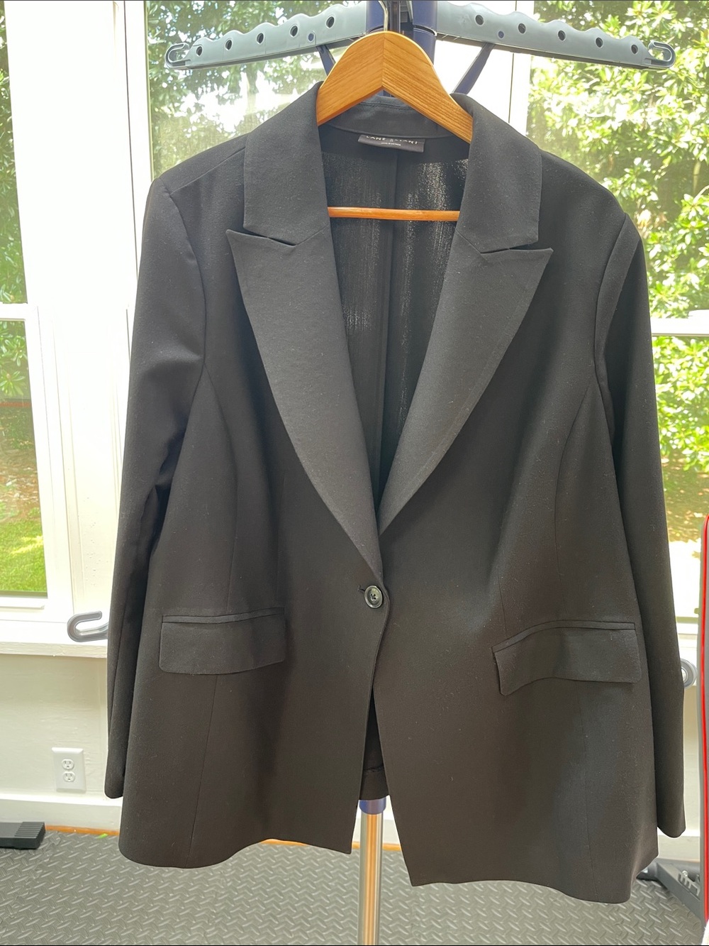 Lane Bryant Black Single-Button Notch-Lapel Blazer